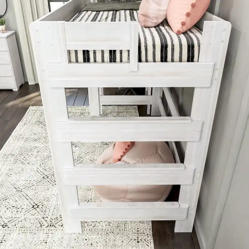 Max and Lily Farmhouse Twin-Size High Loft Bed with Desk