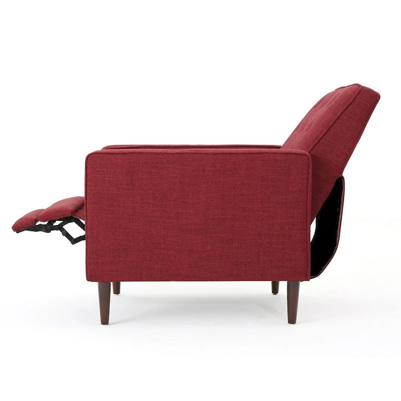 Mid-Century Modern Fabric Recliner Chair with Birch Legs by Christopher Knight Home