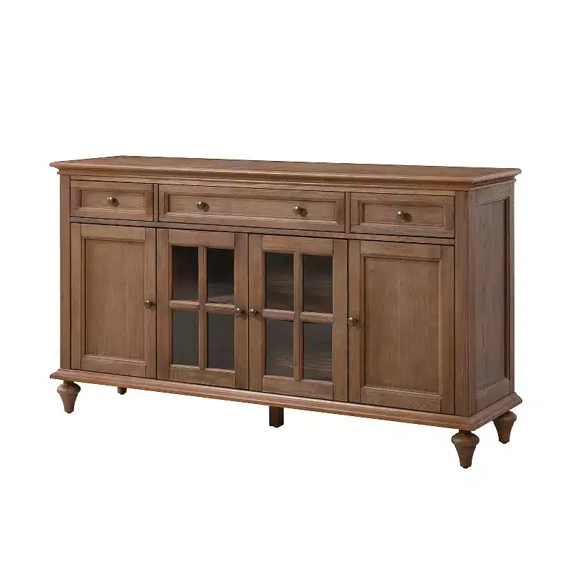 Nikolaj 58'' Wide 3 Drawer Traditional Sideboard with Solid Wood Legs| KARAT HOME
