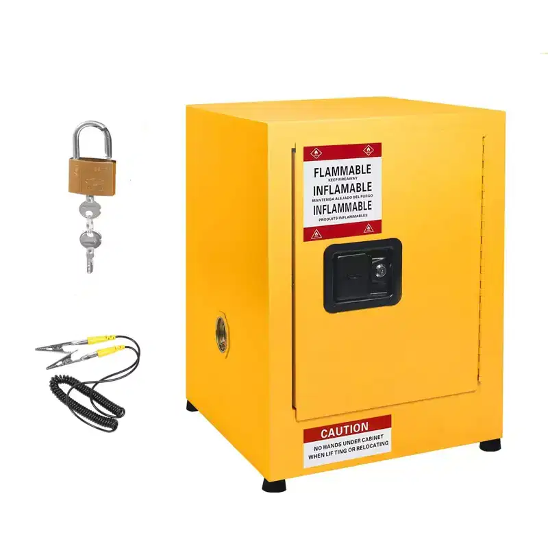 17 x 17 x 22 Galvanized Steel Safety Cabinet - Industrial-Grade Flammable Storage with Adjustable Shelf