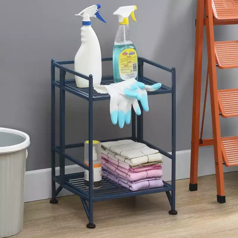 20 Extra Storage 2 Tier Folding Metal Shelf - Breighton Home