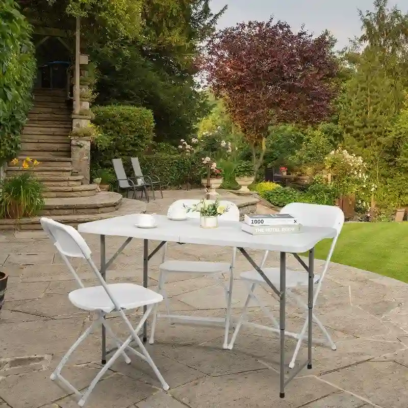 4 ft. Plastic Adjustable Height Folding Table