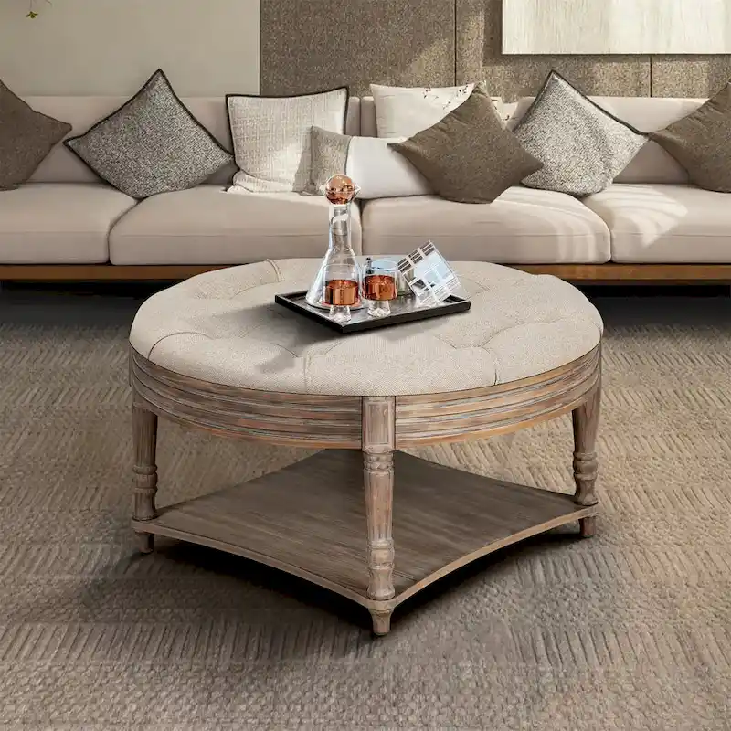 Large Round Ottoman Coffee Table