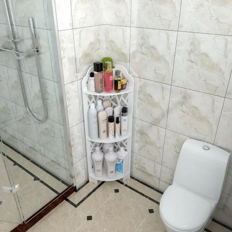 3 Tier Corner Shower Shelf Waterproof,White