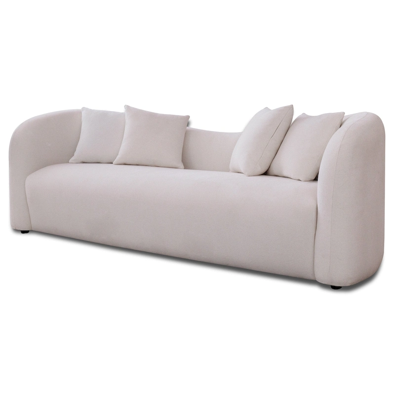 Hanar Mid Century Modern Luxury Tight Curved Back Boucle Sofa