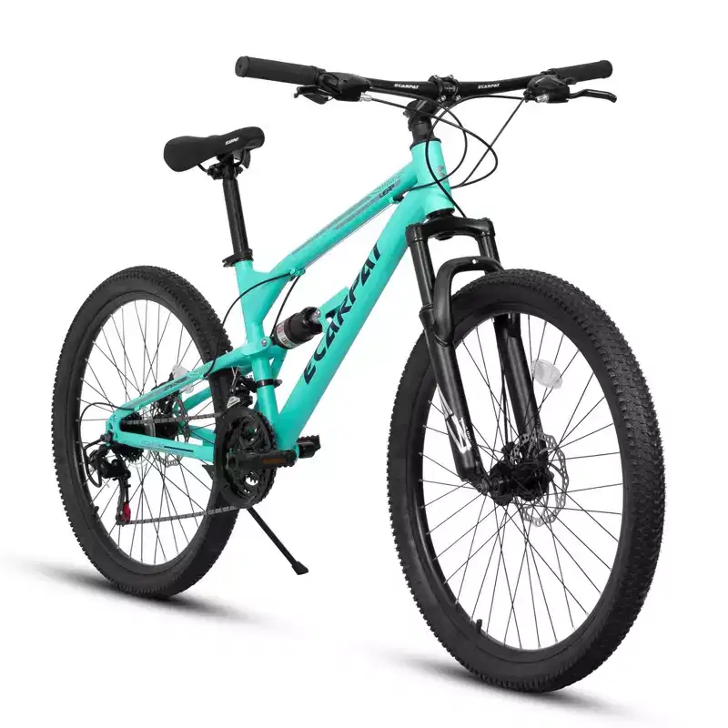 NAYSAYE Bicycle 26 Inch Mountain Bike with Steel Frame Shock Fork 21 Speed for Men and Women, Blue, 68*27*38