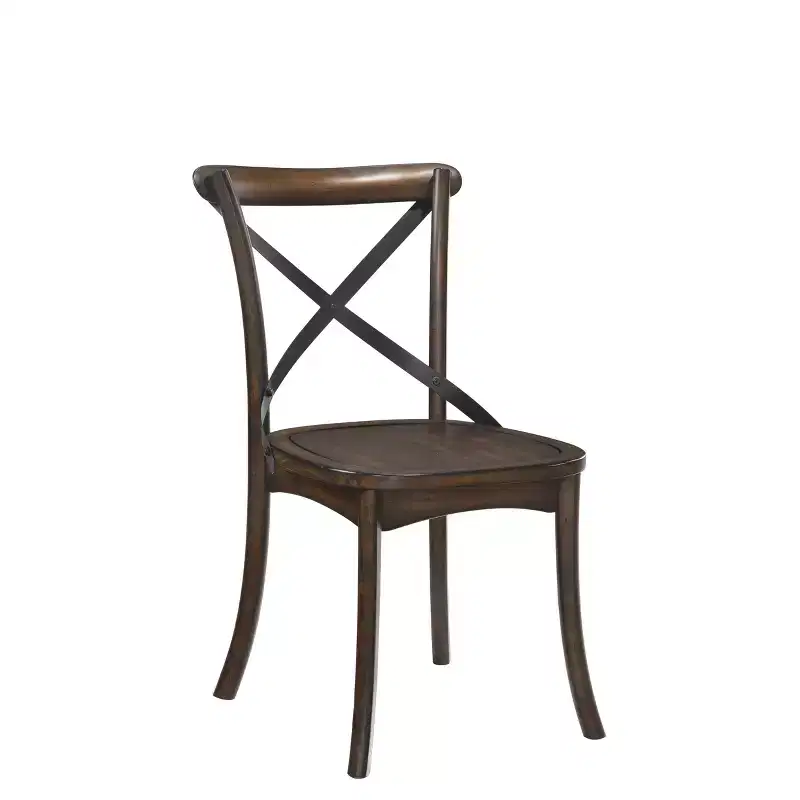Set of 2 Kaelyn Side Dining Chair Dark Oak/Black - Acme Furniture: French Bistro Style, Wood Frame, Armless Design