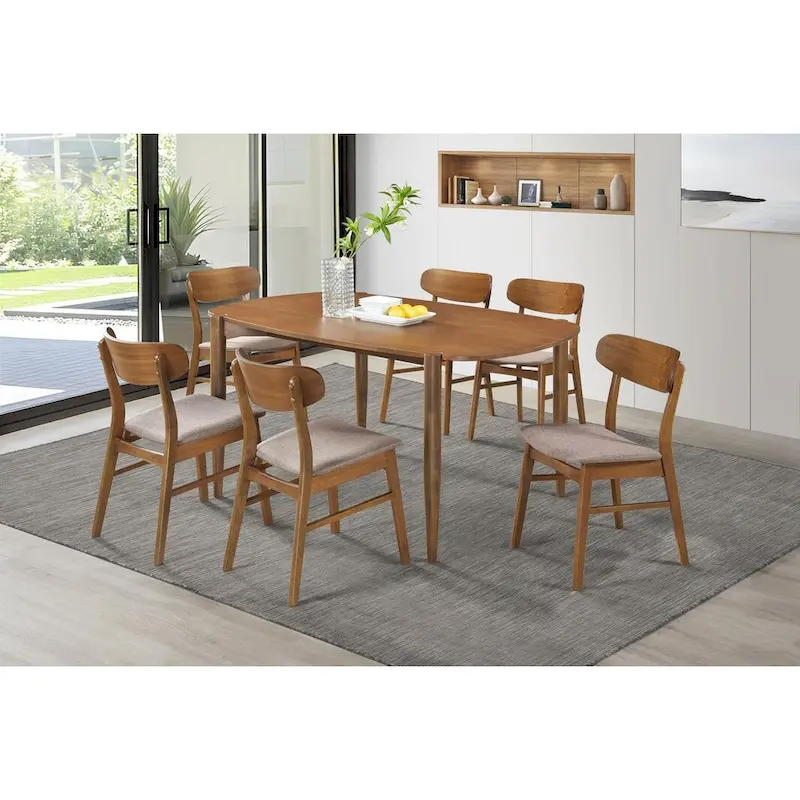 Walnut Solid Wood Dining Table and Chairs