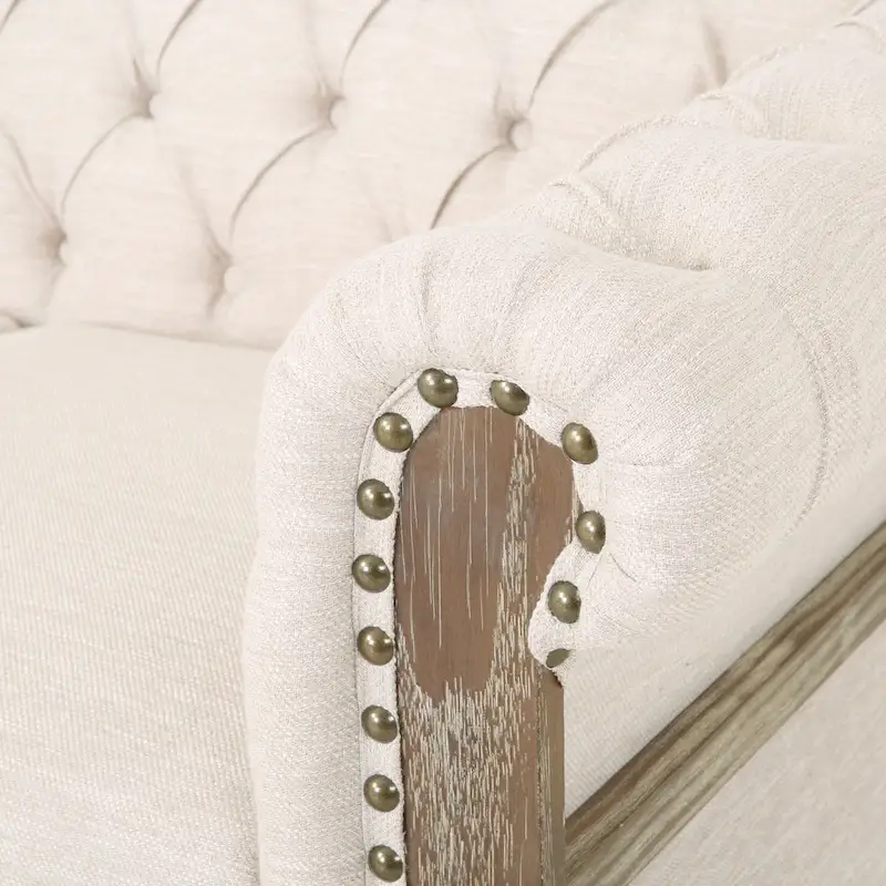 Saragus Chesterfield Sofa with Nailhead Trim by Christopher Knight Home - 85.50 L x 33.25 W x 28.50 H