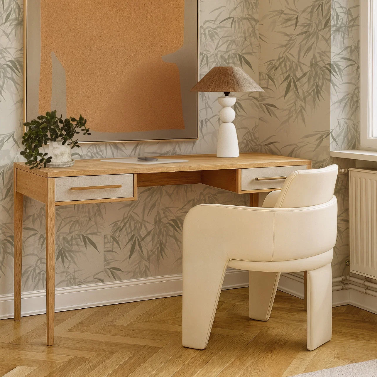 62'' Natural Washed Executive Desk