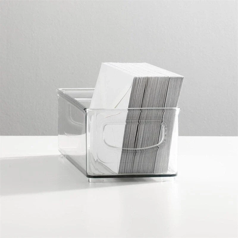 Small Plastic Office Storage Container Bins - 10L x 4W x 3H