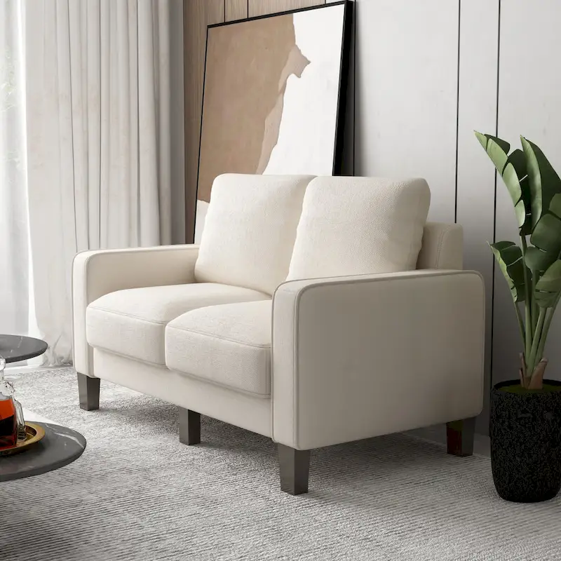Modern Living Room Furniture Sofa in Beige Fabric 2+3