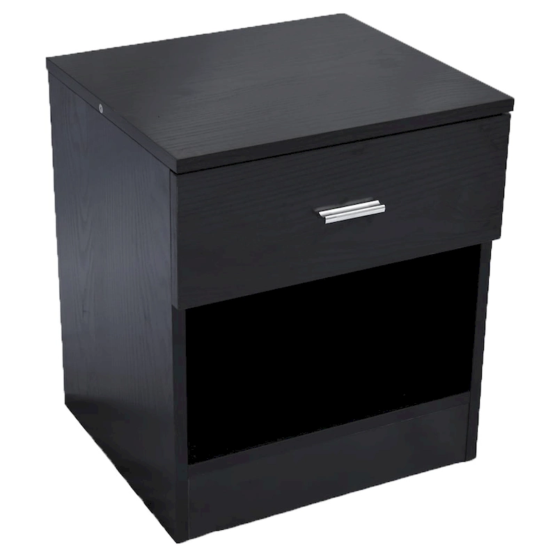 1-Drawer Metal Handle Bedside Cabinet Night Table White