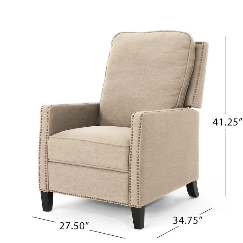 Cecelia Traditional Fabric Pushback Recliner by Christopher Knight Home