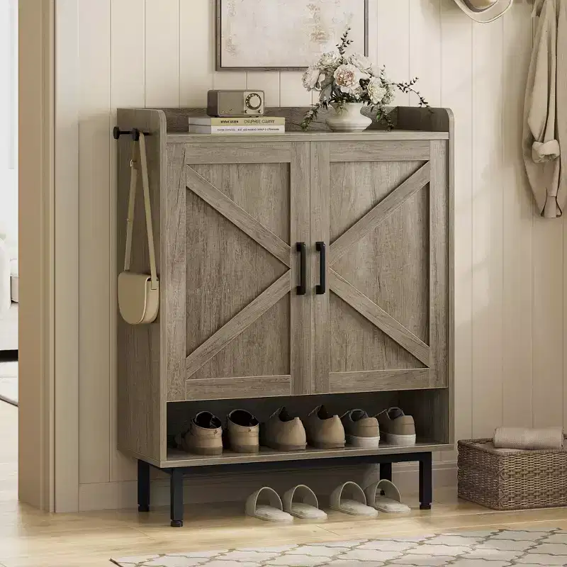 5-Tier Entryway Shoe Cabinet Shoe Organizer with Doors