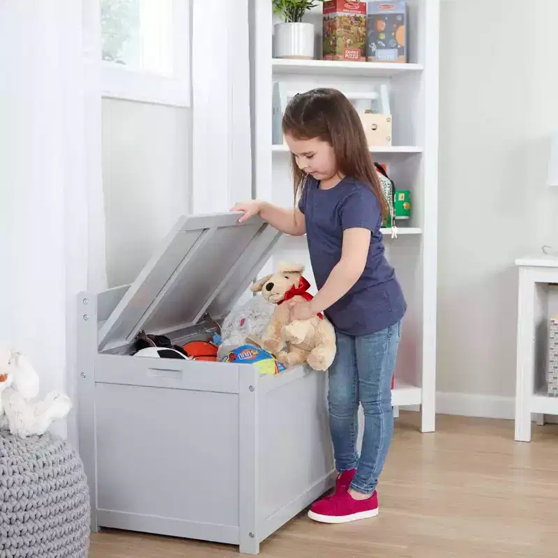 Melissa & Doug Wooden Toy Chest (Gray)