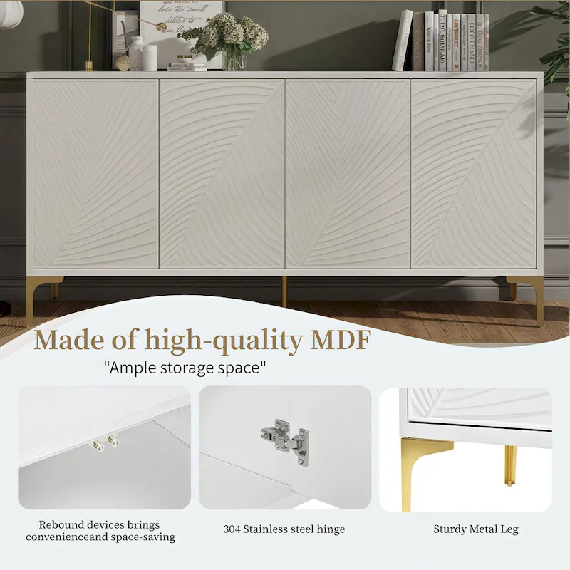 Four-Door Sideboard with Adjustable Shelves
