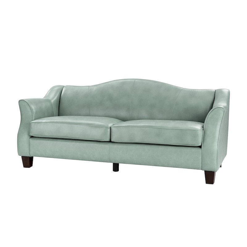 Sandra 81.5 Classic Genuine Leather Sofa With Solid Wood Legs By HULALA HOME