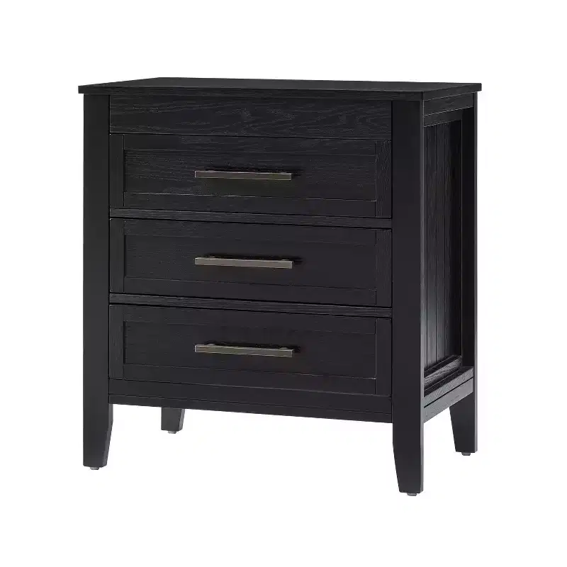 3 Drawer Nightstand with Hidden Compartment & Charging Station