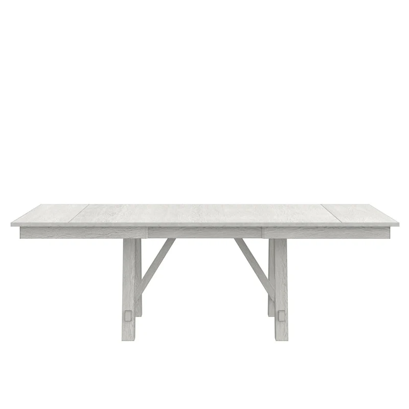 VECELO Dining Table Set with Bench, Solid Wood Rectangular Extendable Dining Table & Solid Wood Dining Chairs