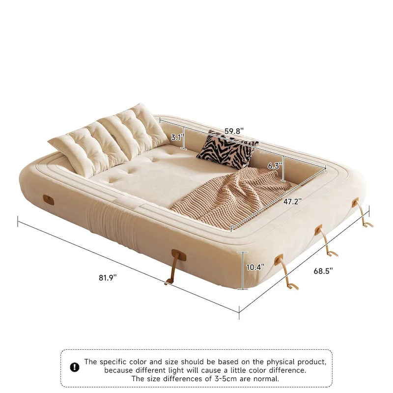 JASIWAY Modern Convertible Sleeper Sofa Chair Bed, White