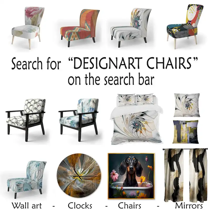 Designart Into The Wild Gold Buffalo Upholstered Modern Farmhouse Accent Chair - Arm Chair