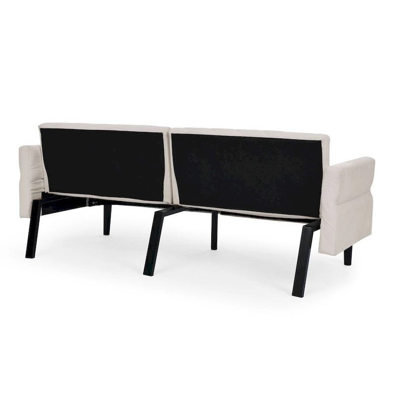 87 Velvet Convertible Folding Sofa Bed with Adjustable Armrests