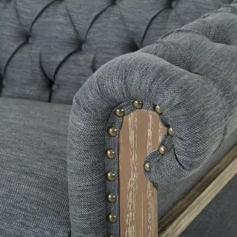 Saragus Chesterfield Sofa with Nailhead Trim by Christopher Knight Home - 85.50 L x 33.25 W x 28.50 H