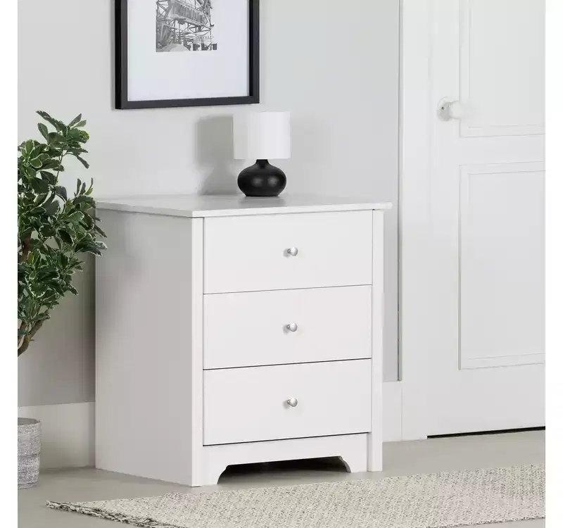 HomeStock Nightstand with Charging Station and Drawers