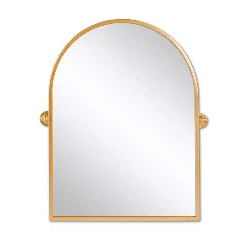 36 Gold Metal Arch Tilting Framed Accent Mirror