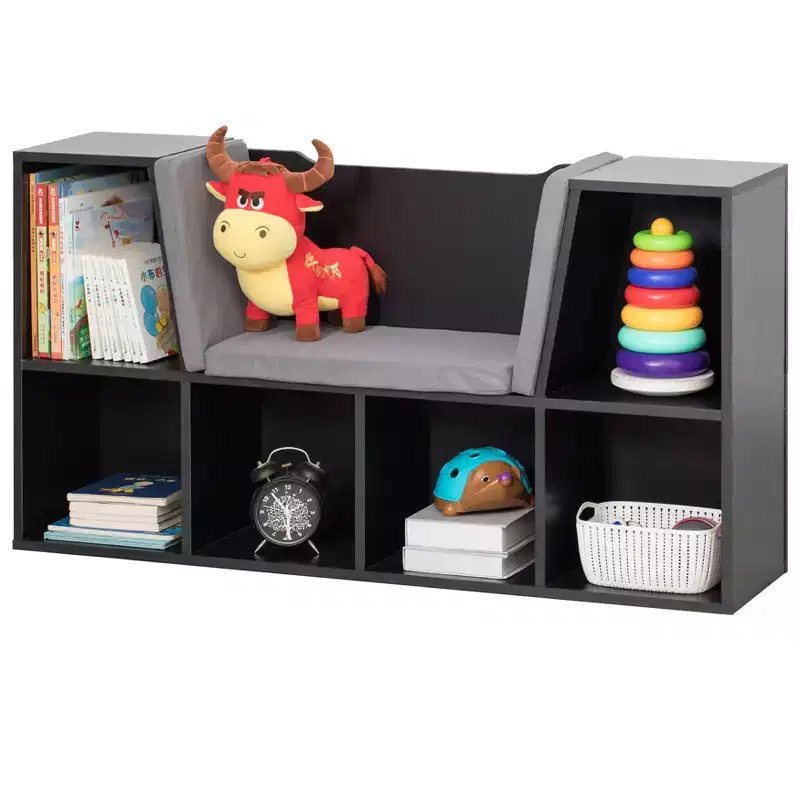 Multi-Purpose Bookshelf with Cushioned Reading Nook