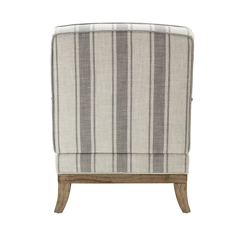 Rinaldo Farmhouse Polyester Armchair with Solid Wood Legs Set of 2 by HULALA HOME
