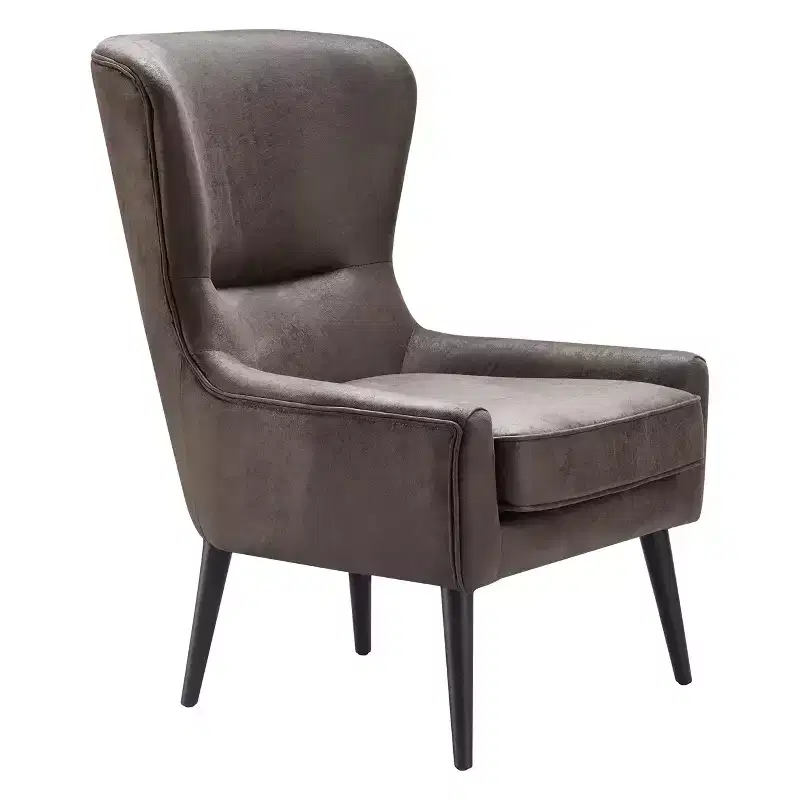 Scandinavian-Inspired Tufted Wingback Accent Chair Faux Leather
