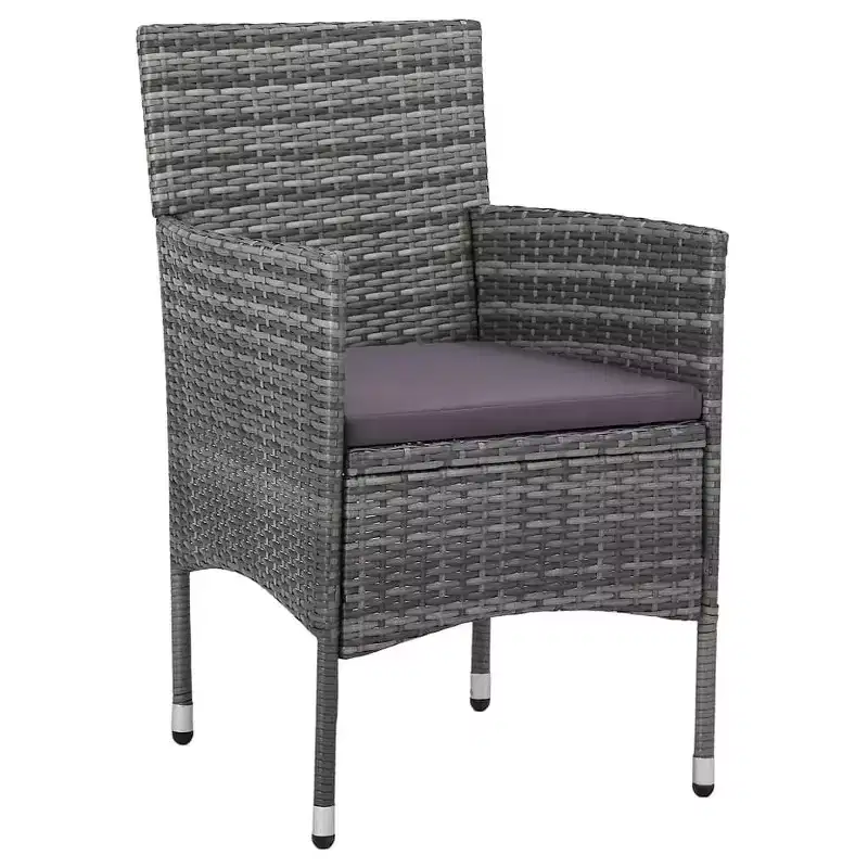 vidaXL Rattan Chair Set of 2 Poly Rattan and Steel