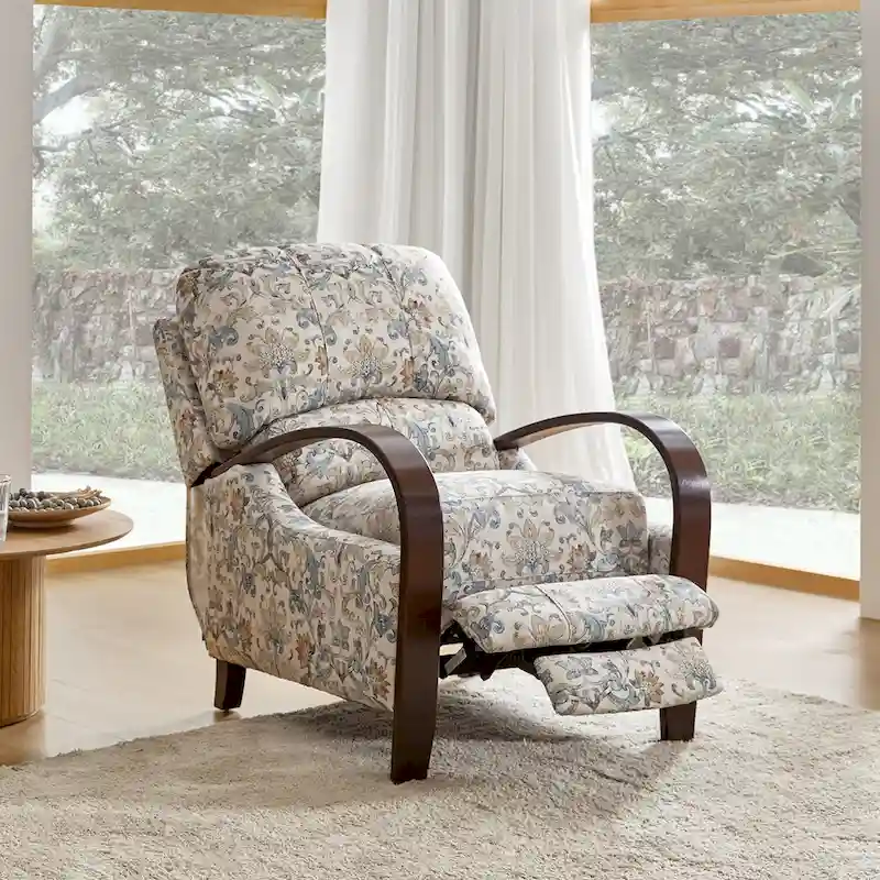 Rita Genuine Leather Manual Recliner by Hulala Home