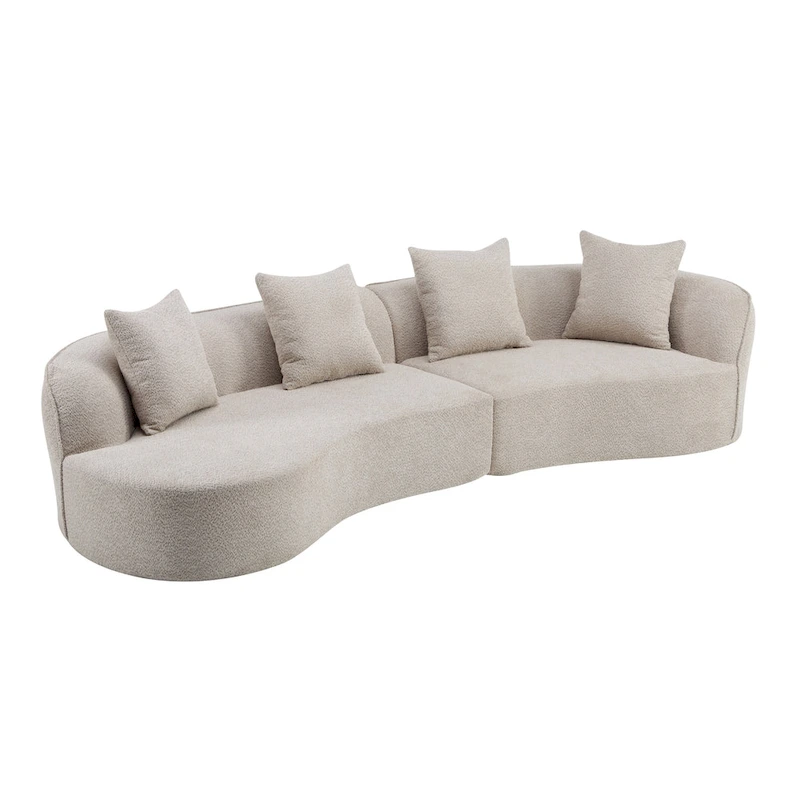 Christopher Knight Home - Linda Fabric Curved Sectional Sofa