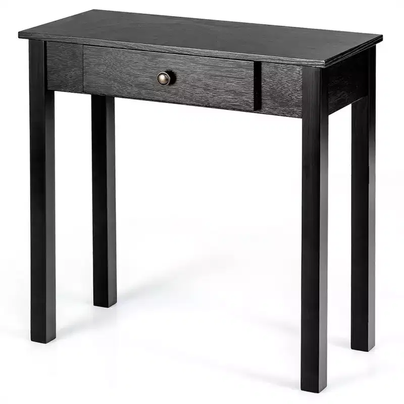 Console Table with Drawer Entryway Hallway Accent Wooden Table Black