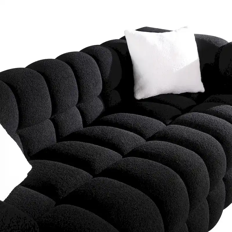 Modern 84.3 Boucle 3-Seater Sofa with Pillows