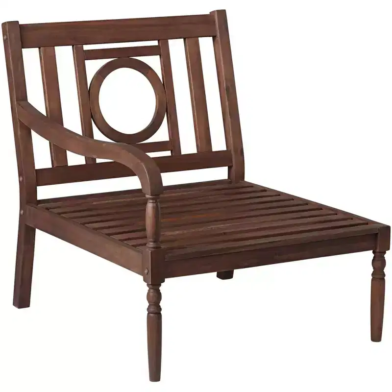 Teal Island Designs Napa Modular Natural Dark Oil Acacia Left Arm Chair