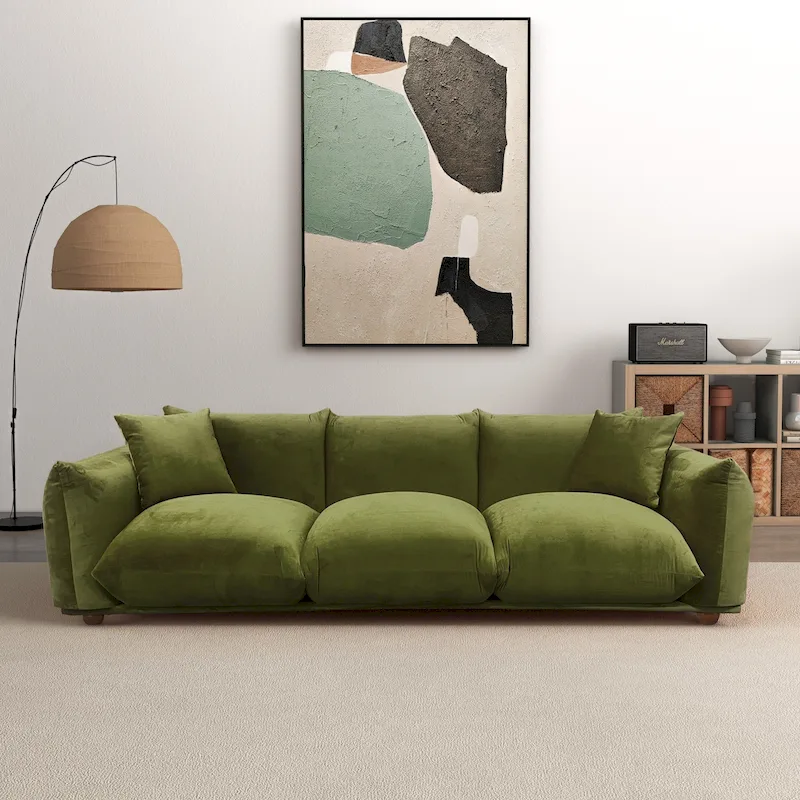 Arten Mid-Century Modern Luxury Boucle/Velvet Couch