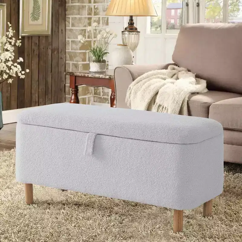Storage Ottoman Bench with Flip-Top Lid