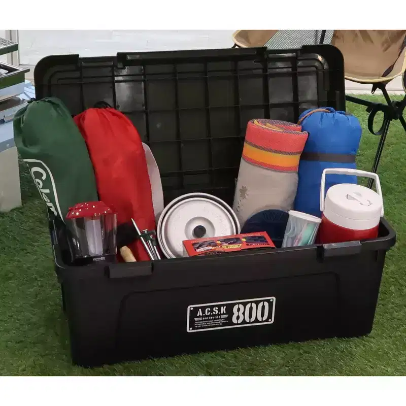 Stackable Heavy-Duty Multipurpose Storage Tote, Green/Black