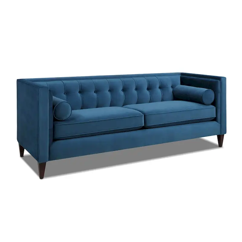 Jack 84 Mid-Century Modern Tuxedo Sofa with Bolster Pillows