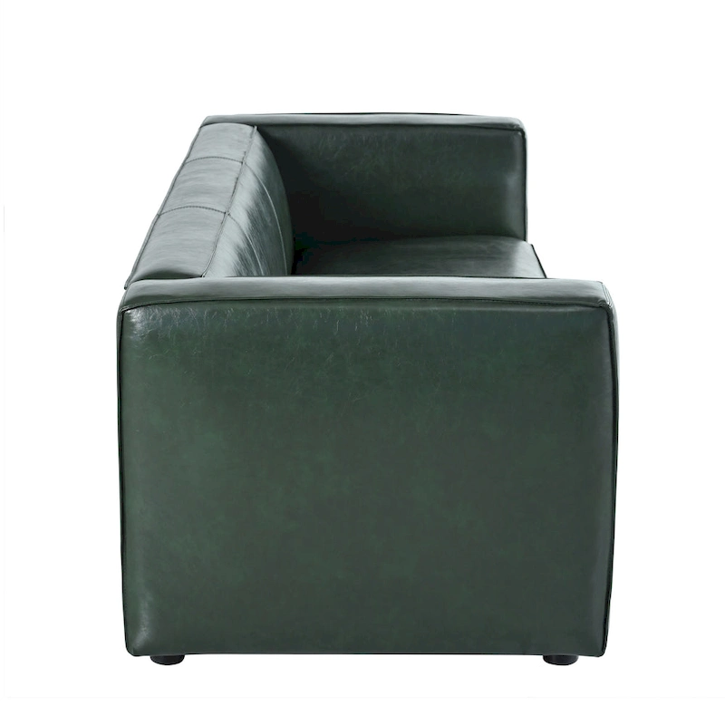 Goyette Faux Leather 3 Seater Sofa by Christopher Knight Home