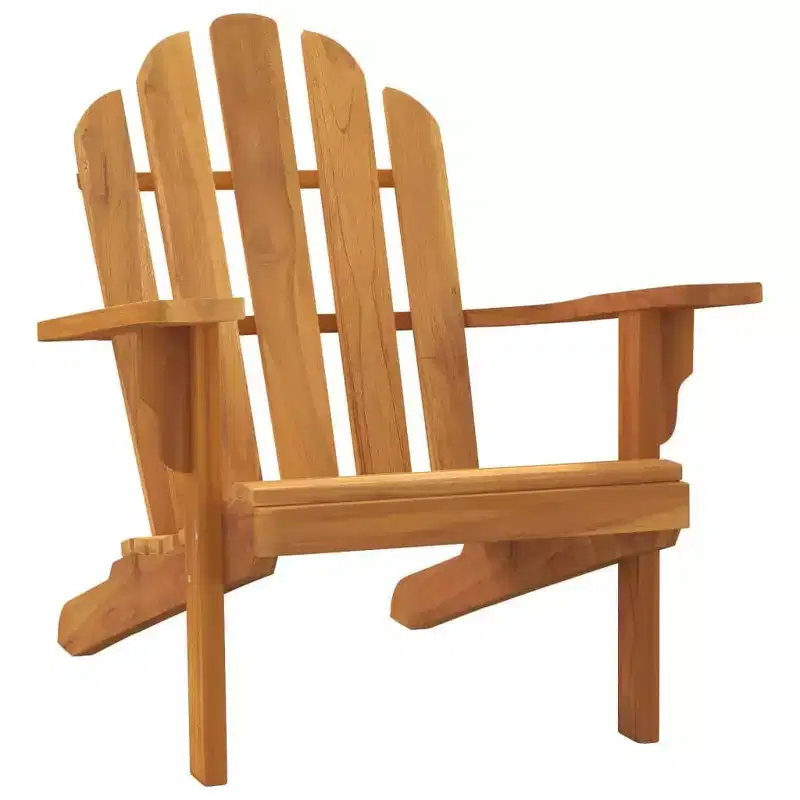 vidaXL Garden Adirondack Chair - Solid Teak Wood - Finish - Outdoor Seating