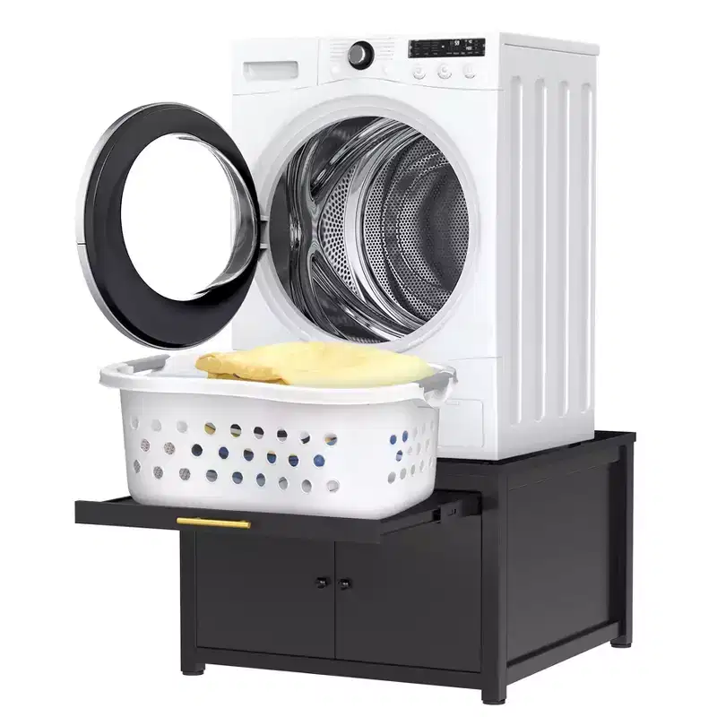Black / White Heavy-Duty Metal Washer & Dryer Pedestal Stand – Single Unit, Anti-Vibration
