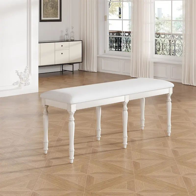 Vintage Traditional 50.4inch Upholstered Dining Bench