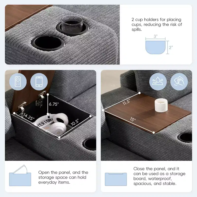 Modern Chenille 4-seat Sectional Sofa with Ottoman, L-Shaped Cloud Couch Set with Throw Pillows