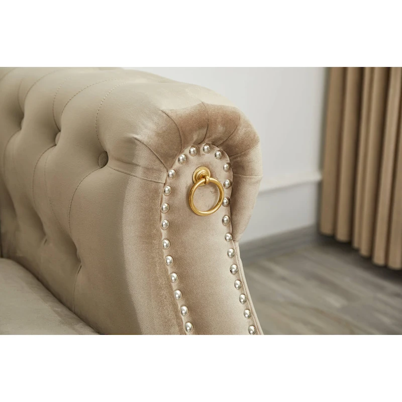 35D x 85W x 30.3H Velvet Chesterfield Button-tufted Sofa