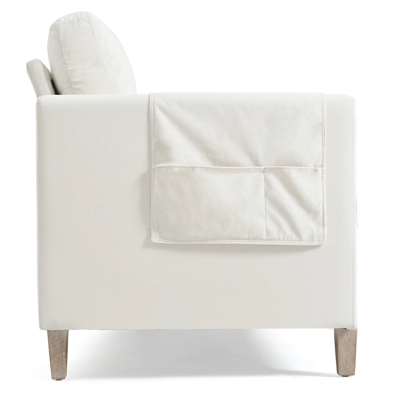 Larb Modern Solid Wood Three-Seater Sofa Couch by Christopher Knight Home